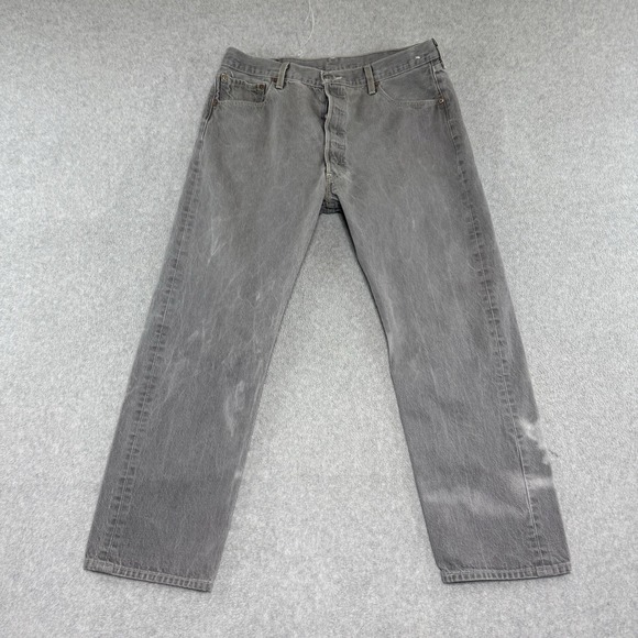 Levi's Other - Levis 501 Original Straight Leg Jeans Mens 34x29 Light Grey Button Fly Denim